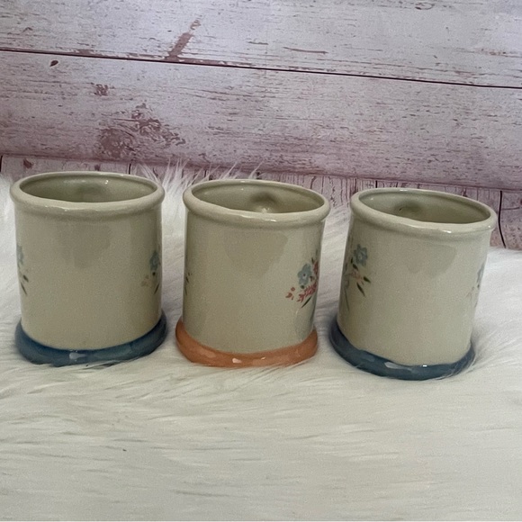Set Of 3 Vtg Ceramic Coffee Mugs Cups Floral Bouquet Taiwan Spring Cottage Core - Picture 8 of 12